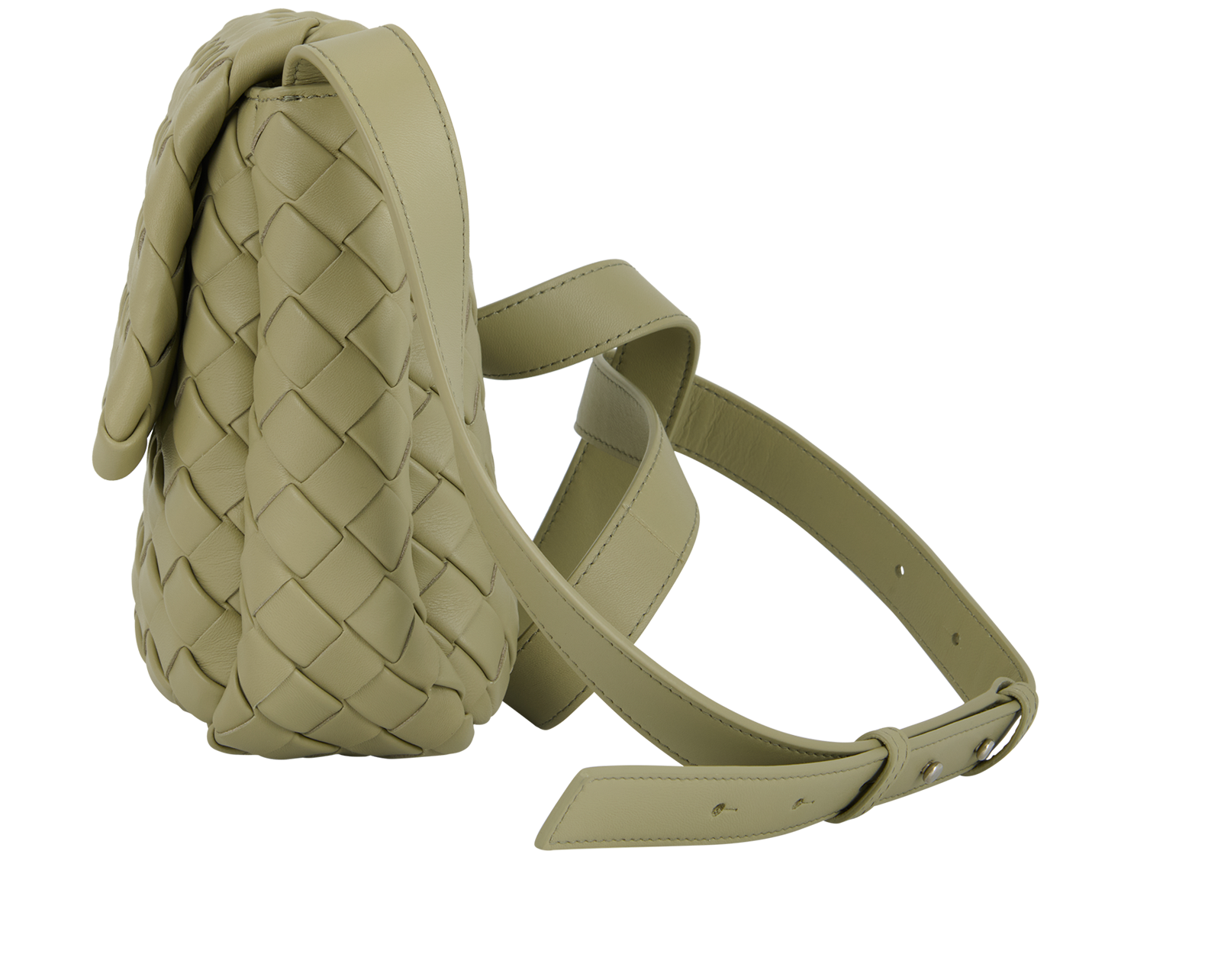 Mini Vertical Cobble Crossbody, &pound;795, Handbags, Green, Leather, Bottom view